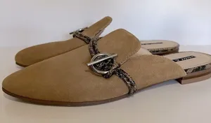 Violet &‎ Red Selma Camel Leather Mules Tan Size 8.5 thumbnail 1