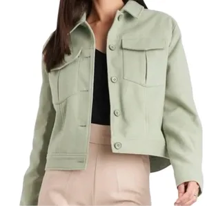 Joie mint green soft fleece button front jacket - medium thumbnail 1