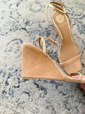 Vince Camuto Ambee Tan Wedge Heel Ankle Strap Sandals 7.5 thumbnail 4