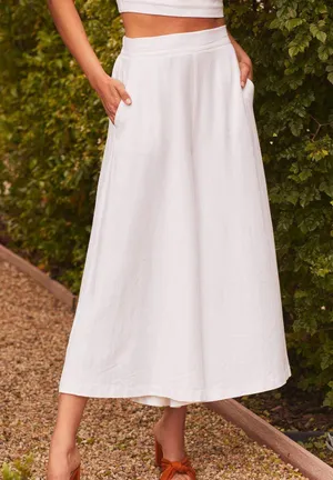 Lulu’s NWT Sail With Me White High-Waisted Wide-Leg Pants Palazzo Size Medium thumbnail 1