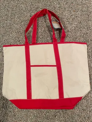 New With Tags Canvas Tote Off White Red thumbnail 1