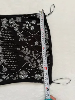 Faded Rose Black Beaded Sequin Tube Top M NWT Fairy Goth Y2K Party thumbnail 7