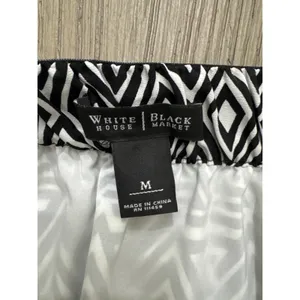 White House Black Market Geometric Print Black/White Skirt, Medium thumbnail 2