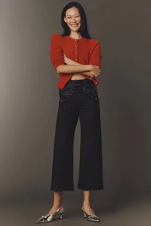 Maeve By Anthropologie The Colette Crop Bow Waist Sparkle Pants Sz 27 NWT thumbnail 10