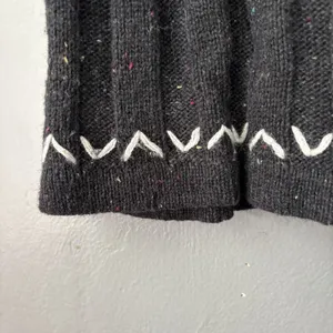 Wool Blend Sweater Vest Size Medium Black Ribbed Knit Cabincore Heritage Country thumbnail 4