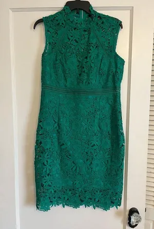 Bardot lace body con cocktail dress thumbnail 1