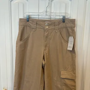 Time And Tru‎ Tan Cargo Corduroy Pants Size 12 thumbnail 5