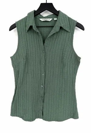 GREAT NORTHWEST Sleeveless Blouse Sage Green L thumbnail 1