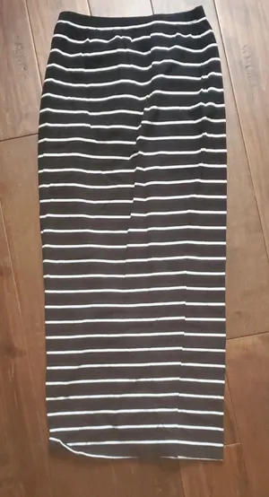 Striped Black and White Pencil Midi Skirt - Women Size Small thumbnail 1