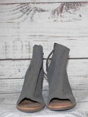 Toms Desert Taupe Suede Majorca Heeled Peep toe ankle Boot Women's size 7 thumbnail 3