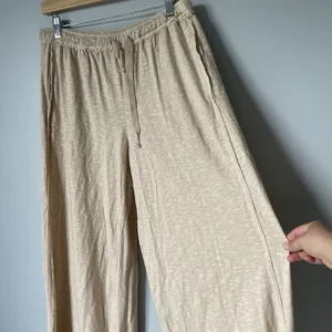 Aerie Wide Leg Relaxed Fit Lounge Sweatpants High-Waist Tan Beige Womens Medium thumbnail 6