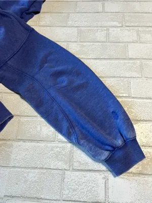 Free People Blue Hooded Cropped Sweatshirt size Medium thumbnail 6