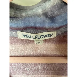 Wallflower Half Zip Pullover Striped Plush Cozy Luxe Buttery Soft Winter Comfy L thumbnail 6