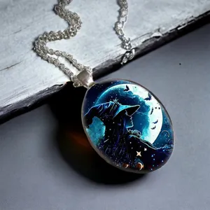 Gothic Aesthetic Oval Witch Avatar‎ Zinc Alloy Necklace Trendy Silver Plated thumbnail 9