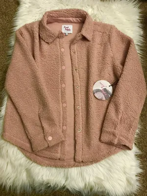 Boutique NWT Pink Petals Los Angeles light Pink sherpa coat jacket thumbnail 3