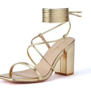 Gold Wrap Heels Size 8 thumbnail 1