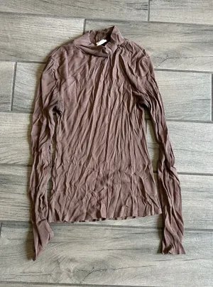 By Together Mauve Brown Long Sleeve Mock Neck Top thumbnail 1