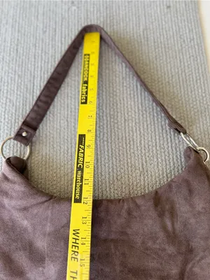 Bella Russo Taupe Brown Faux Suede Hobo Shoulder Bag Silver Accents thumbnail 7