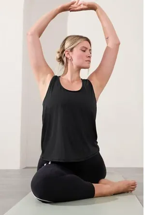 Athleta M With Ease Twist Back Tank Black Medium thumbnail 7
