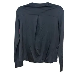 Spanx NWT Activate Long Sleeve Top Black Crew Neck Pleated Back 51043R Small thumbnail 3