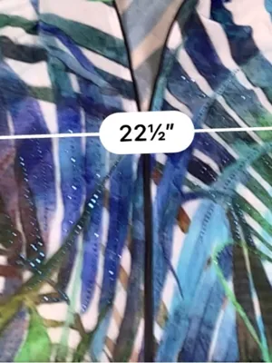 Valentina Womens XL Mesh Jacket Blue Green Tropical Print Sheer Lightweight thumbnail 14