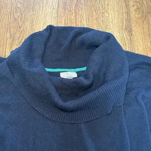 VTG JCP Navy Blue Cashmere Blend Cowl Neck Sweater Womens XL Luxury y2k‎ 90s thumbnail 3