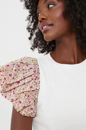 Tuckernuck Hyacinth House Floral Sleeve and White Shelby Tee size M thumbnail 2