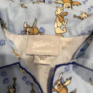 Blair Womens 3XL Pajama Set Blue Cotton Dog Print Button Front Sleepwear 39216 thumbnail 4