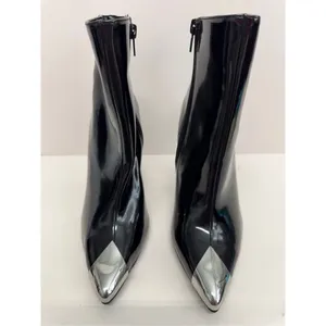 INC International Concepts Boots Size 5 Black Patent Pointed Toe Stiletto‎ Heels thumbnail 5