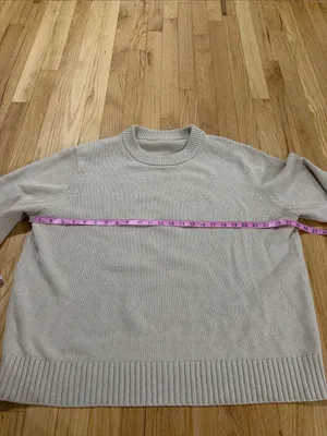 Jenni Kayne Tan Cotton Cashmere Crewneck Sweater Sz L thumbnail 3