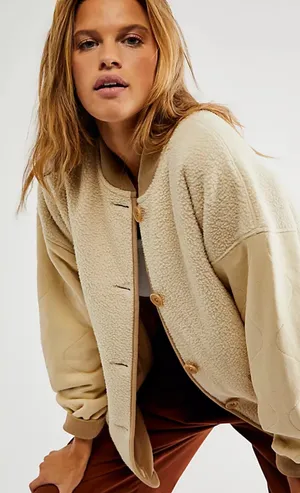Free People Quilted Sherpa Jacket thumbnail 2