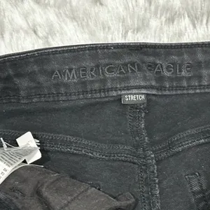 American Eagle Black Jean Shorts with Distressed sz 2 thumbnail 3