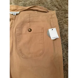 Ophelia Roe High Rise Cropped Utility Pants NWT Peach Tan Wide Leg Colette thumbnail 3