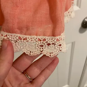 Vintage Flying Tomato women’s peach cream embroidered‎ loose fit blouse medium thumbnail 5