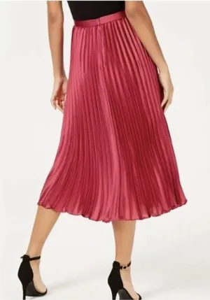 Lucy Paris Pleated Midi Skirt L Accordion Dopamine Dressing Hot pink Magenta thumbnail 1