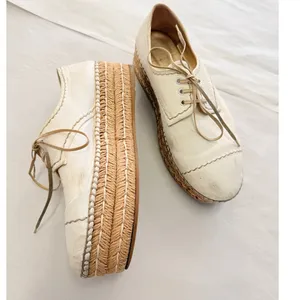 Prada 2024 Leather Platform Espadrilles EU 37.5 US 7.5‎ Off-White thumbnail 3