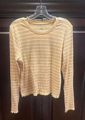 American Eagle striped cropped shirt thumbnail 1