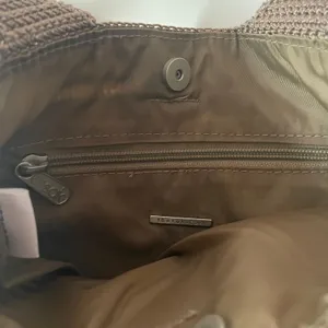 The Sak Small Brown & Cream Striped Knit Handbag GUC thumbnail 4