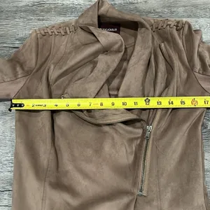 VIGOSS NWOT Elegant Taupe Women's moto Jacket XS thumbnail 10