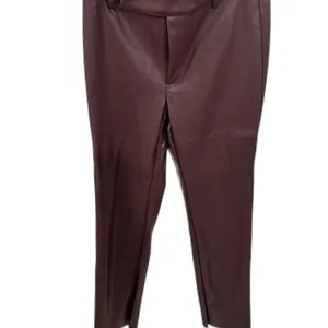 MESHKI Faux Leather Straight Leg Pant - Dark Chocolate Small thumbnail 3