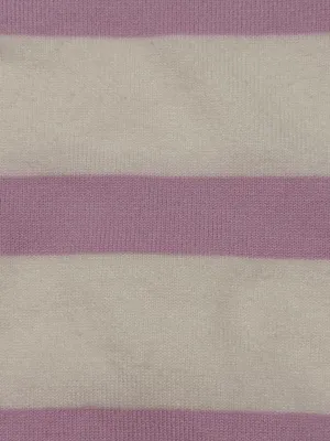 Final price Q2 White and Light Lavender Striped Crewneck Sweater thumbnail 3