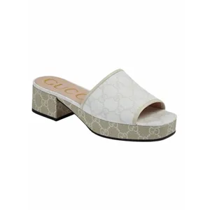 Gucci GG Monogram Malaga Kid Platform Slide Sandal White Size 41 thumbnail 2