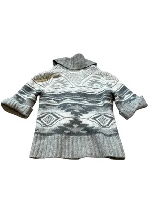Lauren Ralph Lauren Shawl Collar Cardigan Toggle Wool Angora Southwestern Boho thumbnail 7
