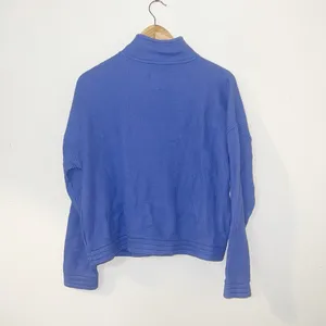 Aerie purple waffle knit quarter zip long sleeve top thumbnail 6
