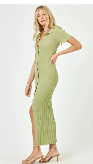 L*SPACE Undertow Dress in Light Olive Size Large thumbnail 2