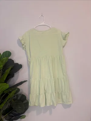 True Craft Light Green Tiered Mini baby doll Dress Large thumbnail 4