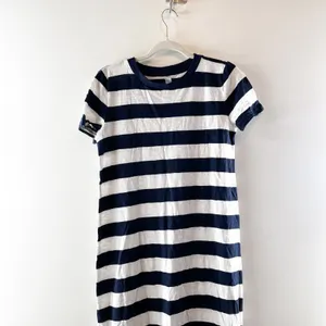 Lou & Grey Short Sleeve Striped Tee Shirt Maxi Dress Blue White Small thumbnail 4