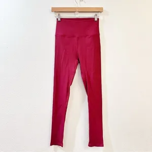 Carbon 38 High Rise Ribbed 7/8 Leggings Ankle‎ Red Size Small thumbnail 4