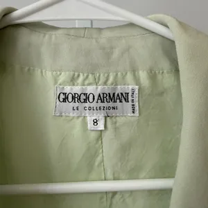 Giorgio Armani Silk Office Siren Academia Minimalist Luxury Blazer 8 Sage Green thumbnail 4