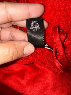 Victoria's Secret Negligee Satin Chemise Nightgown Red Lace Trim Bodice thumbnail 9